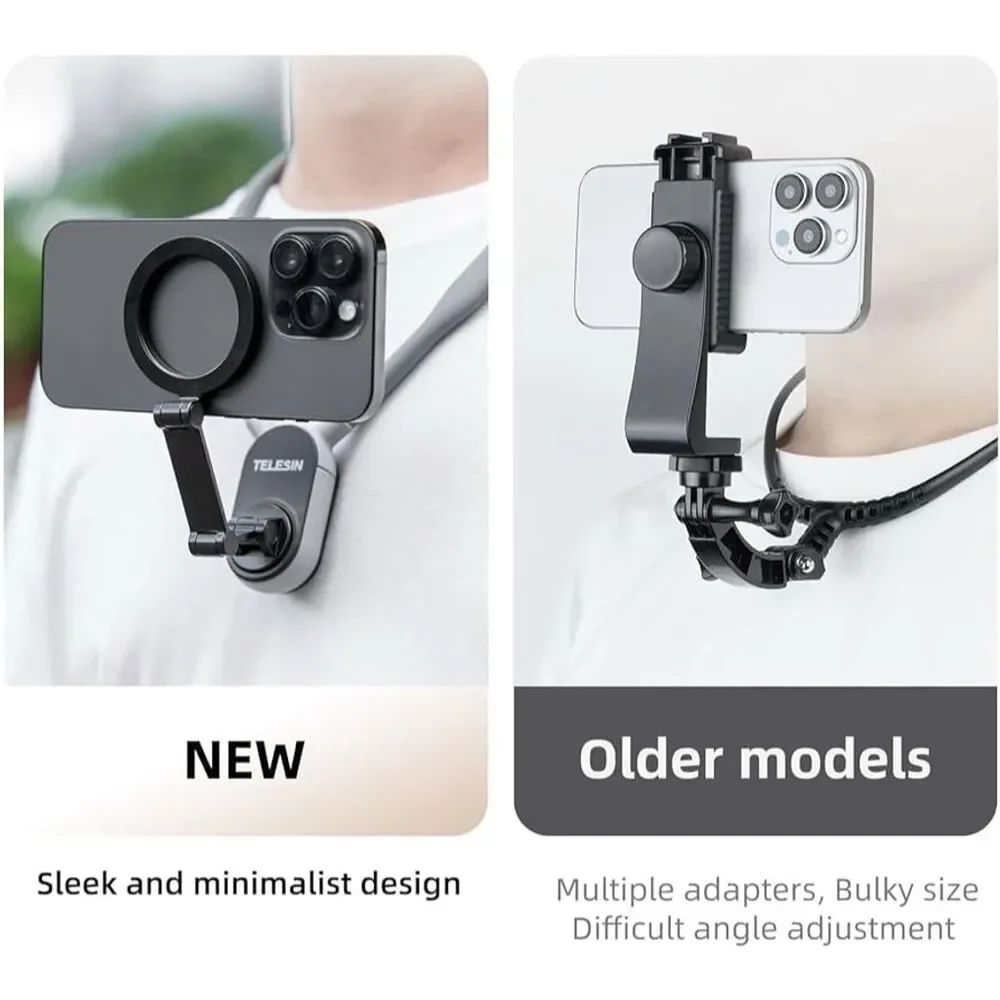 Telesin Magnetic Neck Mount for Phones Universal Quick-Release Black